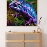 Diamond Painting - Lila blaues Chamäleon - gedruckt in Ultra-HD - Chamäleon, Neu eingetroffen, Quadratisch, Tiere