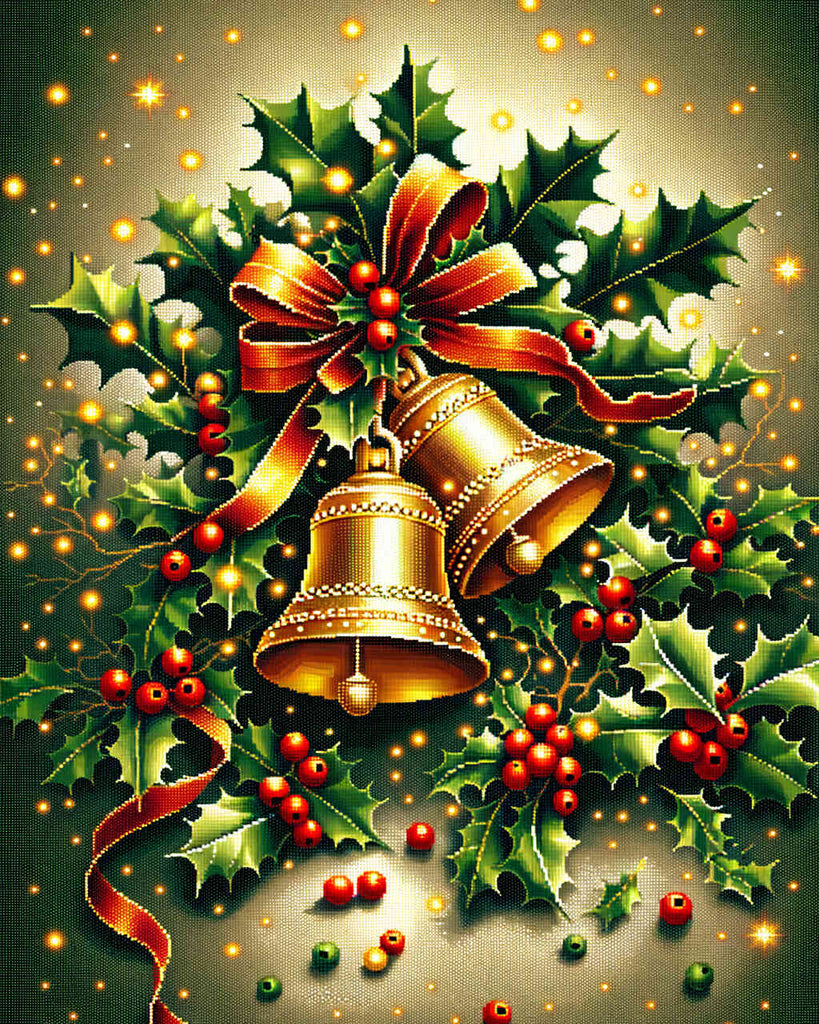 Paint by Numbers - Golden Christmas Bells