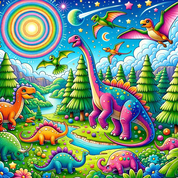 Paint by Numbers - Colorful dinosaur world