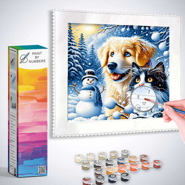 Paint by Numbers - Dog and Cat Winter