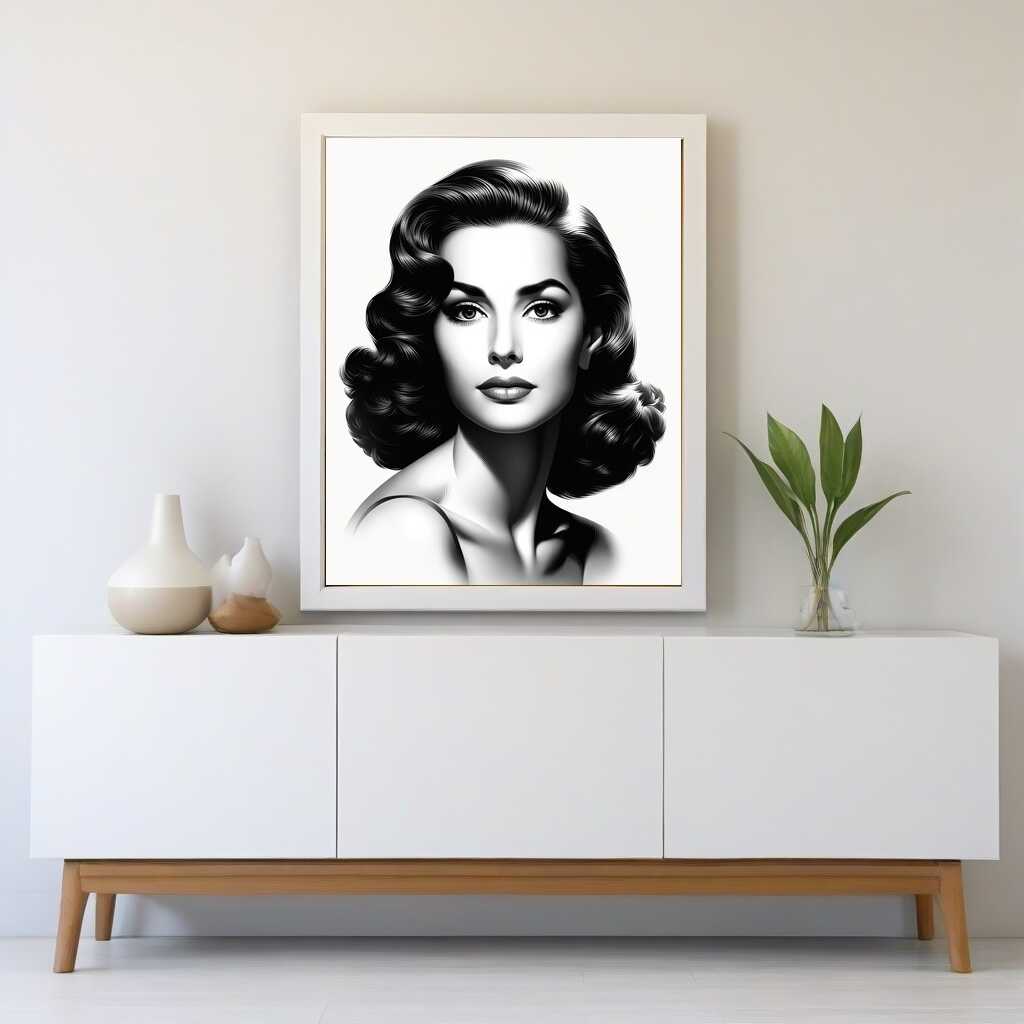 Audrey Hepburn, Black and White - Paint by Numbers