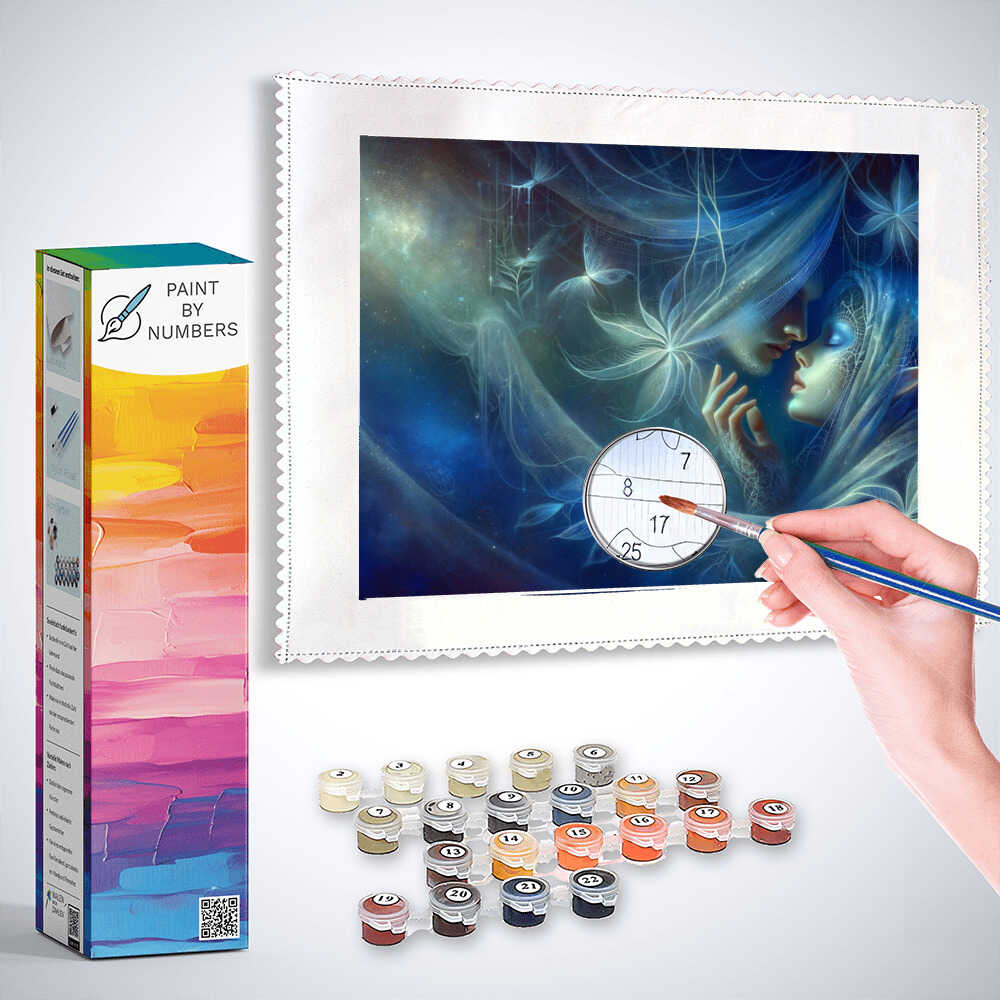Paint by Numbers - Kissing couple, Fantasy