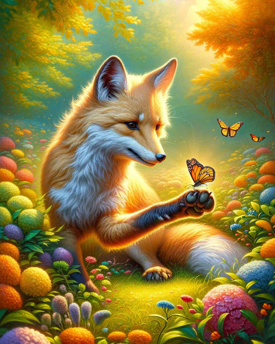 Paint by Numbers - Friendship Fox and Butterfly