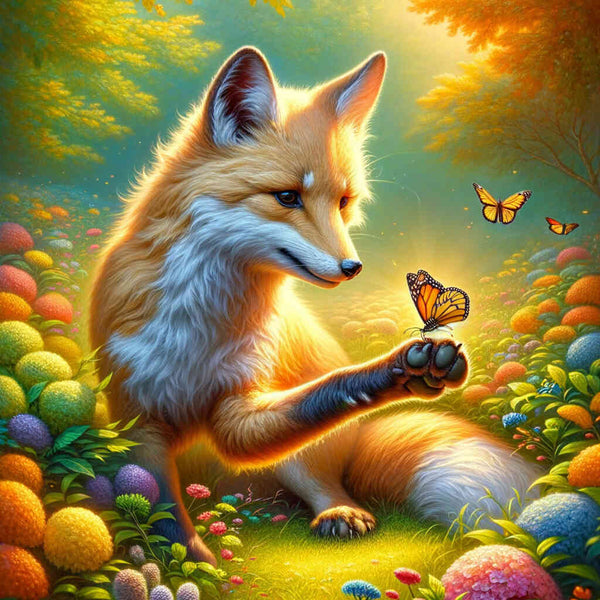 Paint by Numbers - Friendship Fox and Butterfly