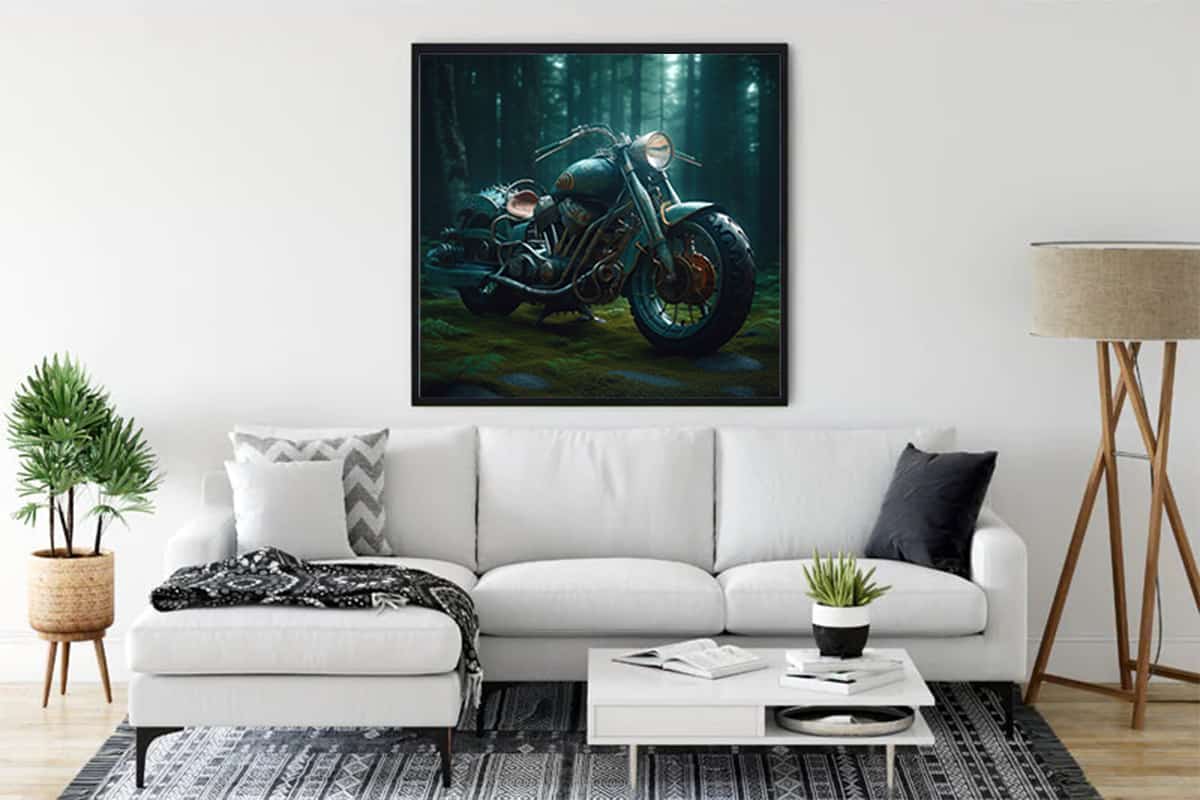 Malen nach Zahlen - Tradition trifft Moderne - hochwertige Leinwand - 170523, Motorrad, Motorräder, Neu eingetroffen, Quadratisch