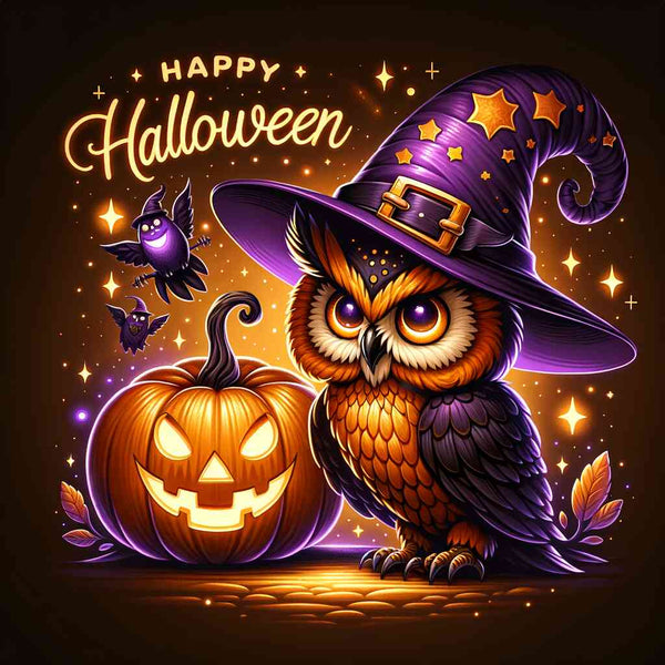 Paint by Numbers - Owl with pumpkin