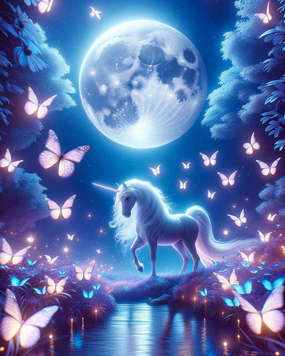 Paint by Numbers - Unicorn in the moonlight