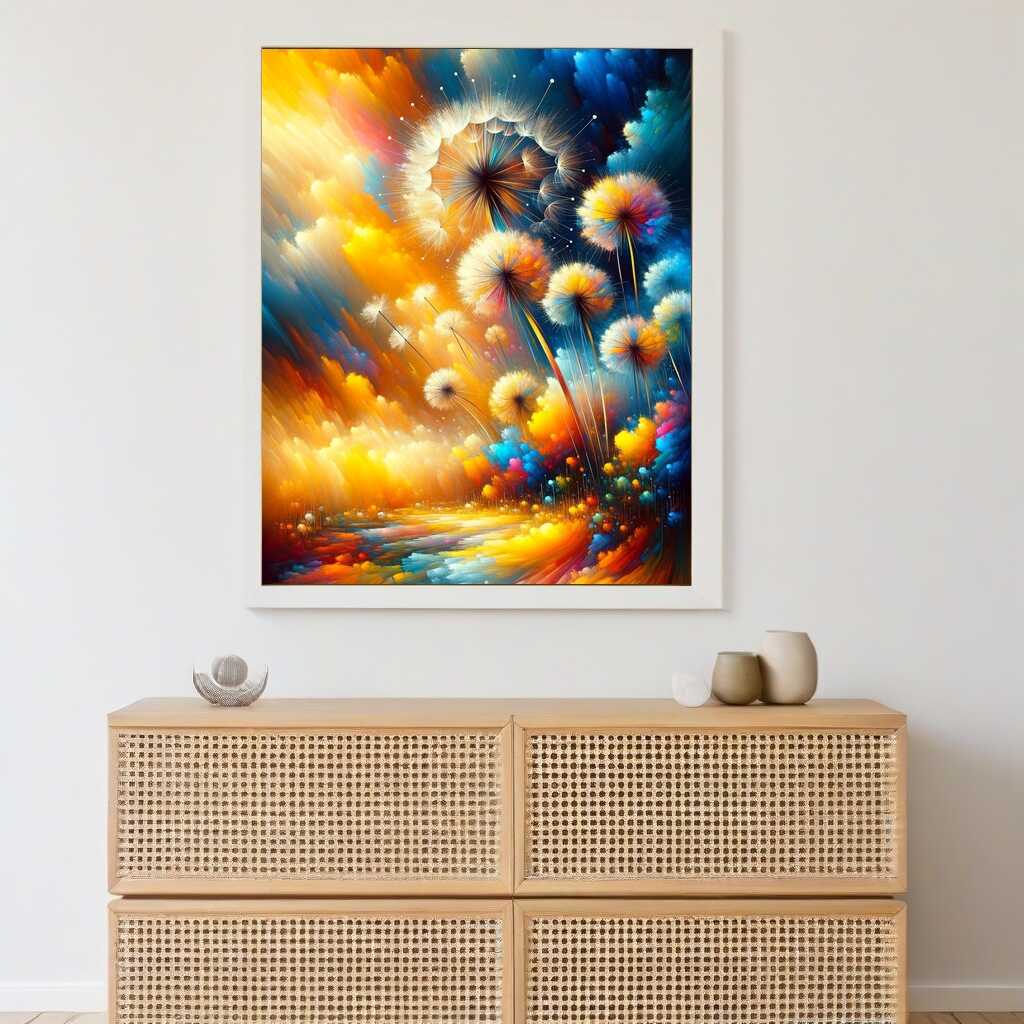 Paint by Numbers - Dandelion Abstract and Colorful