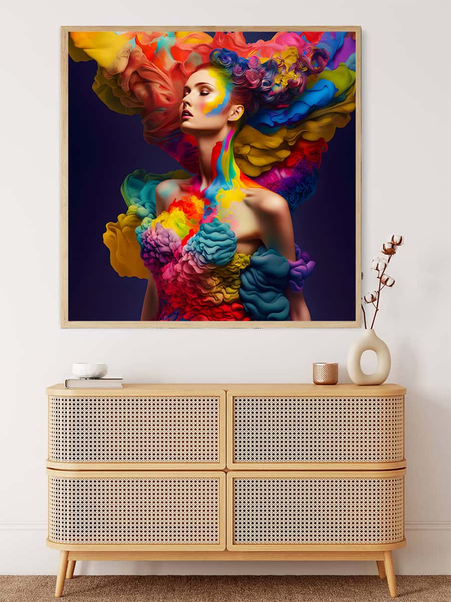 AB Diamond Painting - Farbexplosion Frauenfrisur - gedruckt in Ultra-HD - AB Diamond, Menschen, Neu eingetroffen, Quadratisch