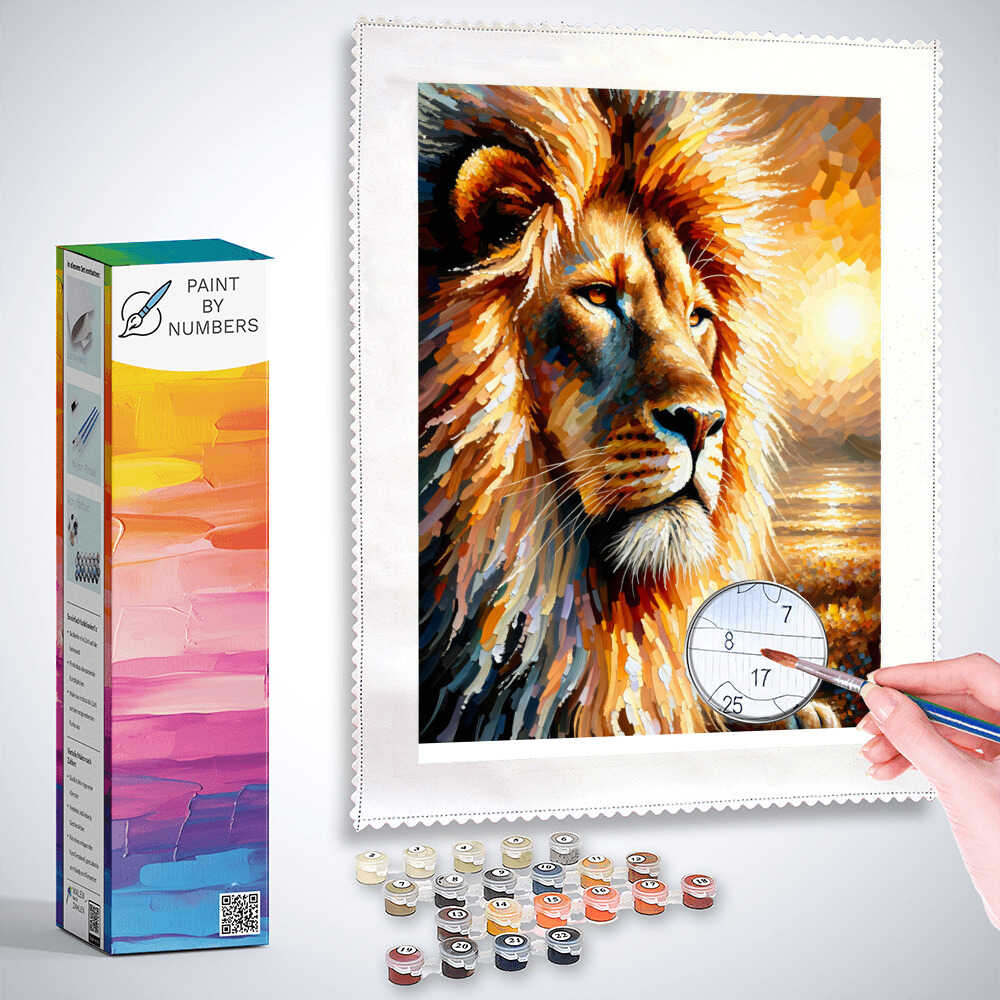Paint by Numbers - Expressive lion