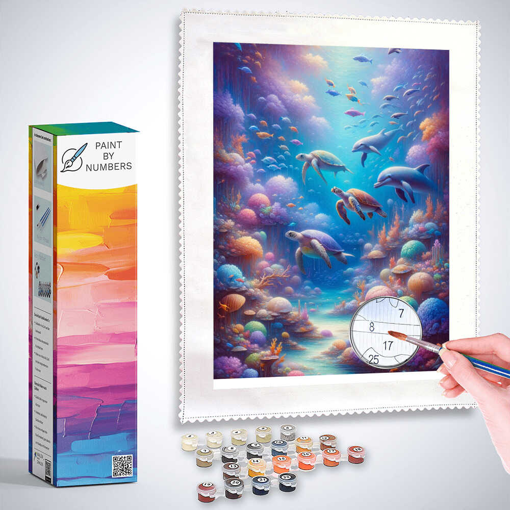 Paint by Numbers - Turtle Family Dolphins