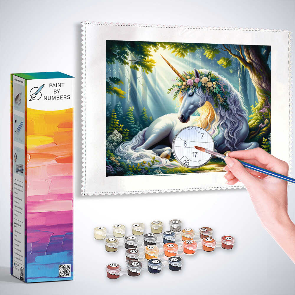 Unicorn in the forest - Paint by Numbers