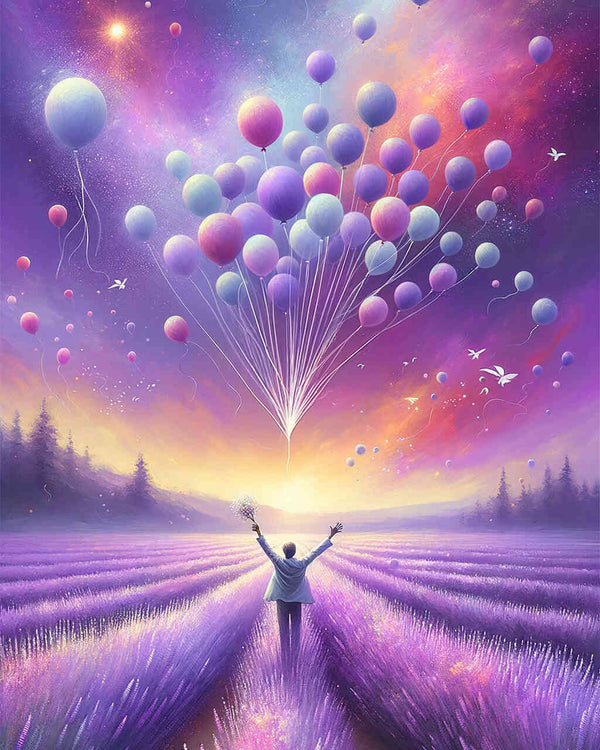 Paint by Numbers - Balloons, lavender field