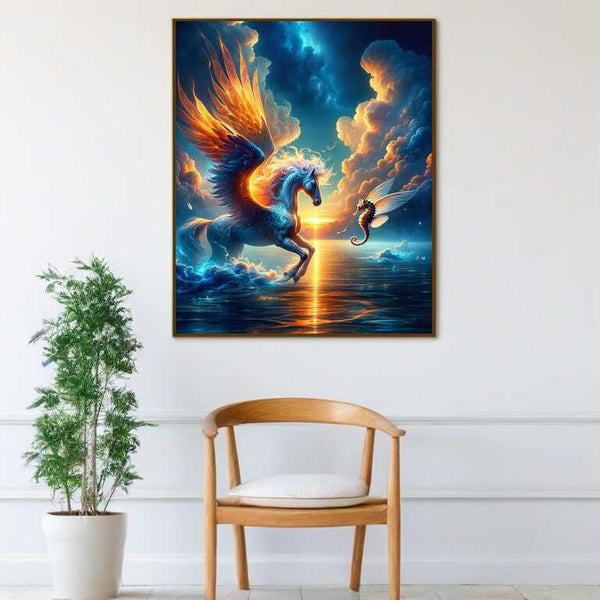 Paint by Numbers - Pegasus and sea horse