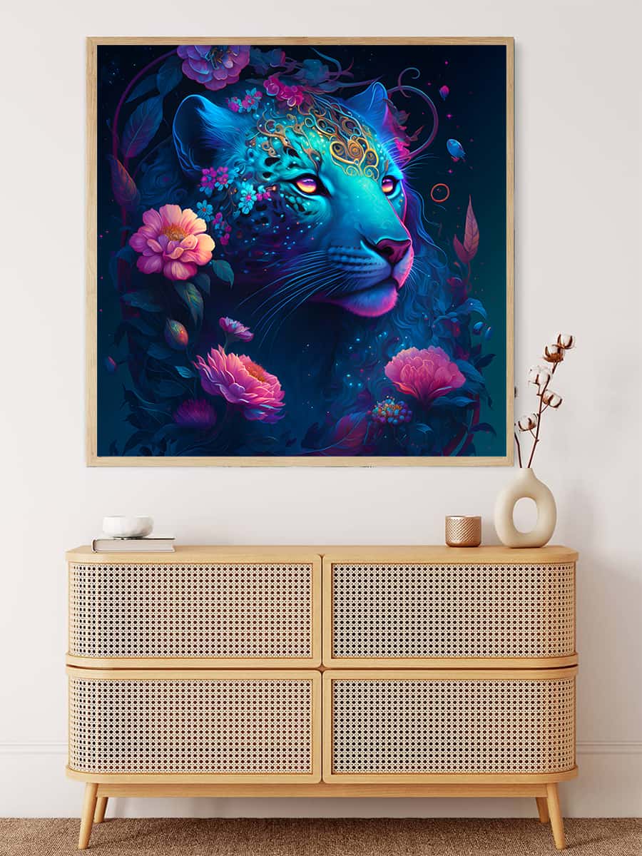 AB Diamond Painting - Mystische Raubkatze - gedruckt in Ultra-HD - AB Diamond, Katze, Löwe, Neu eingetroffen, Quadratisch, Tiere