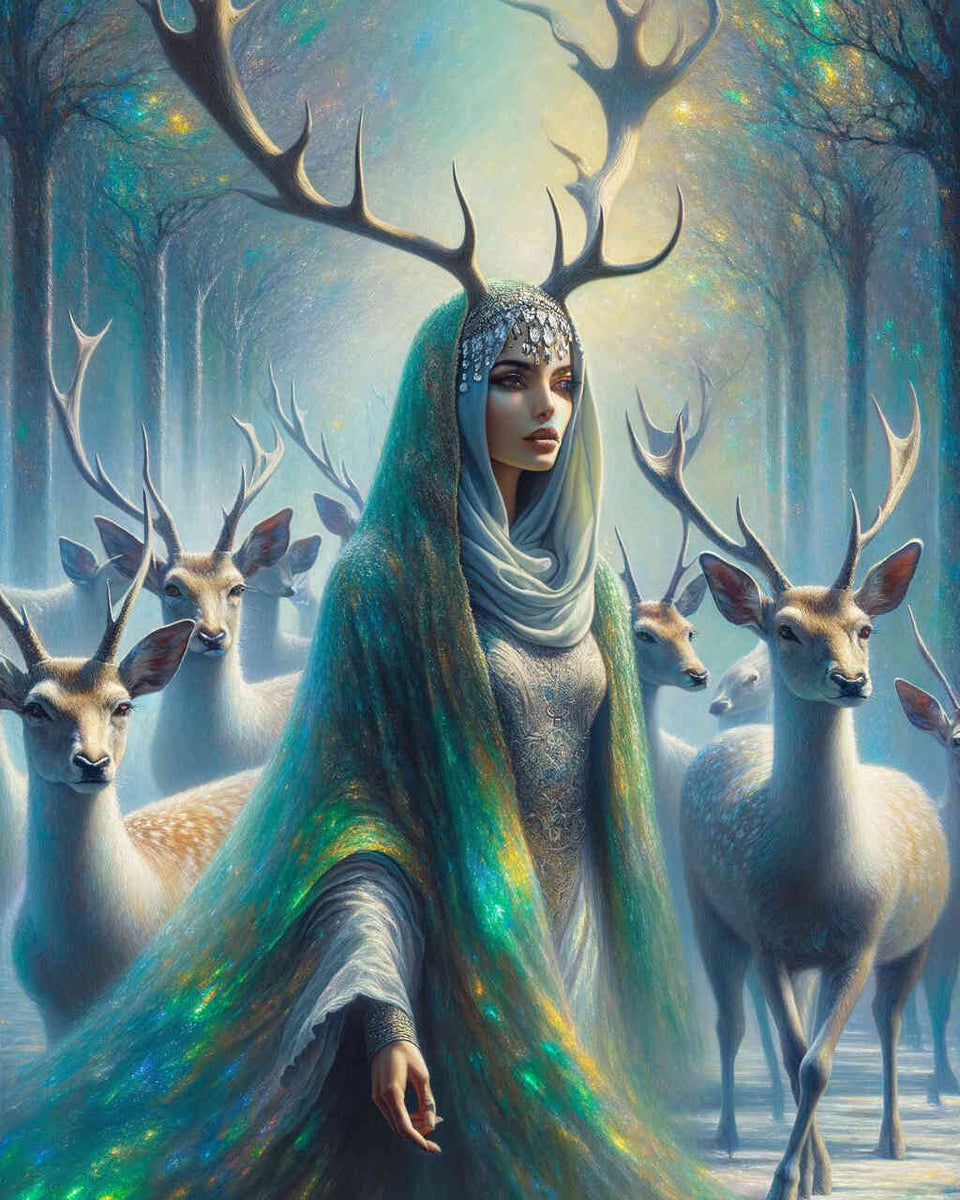 Paint by Numbers - Woman with Antlers and Deer
