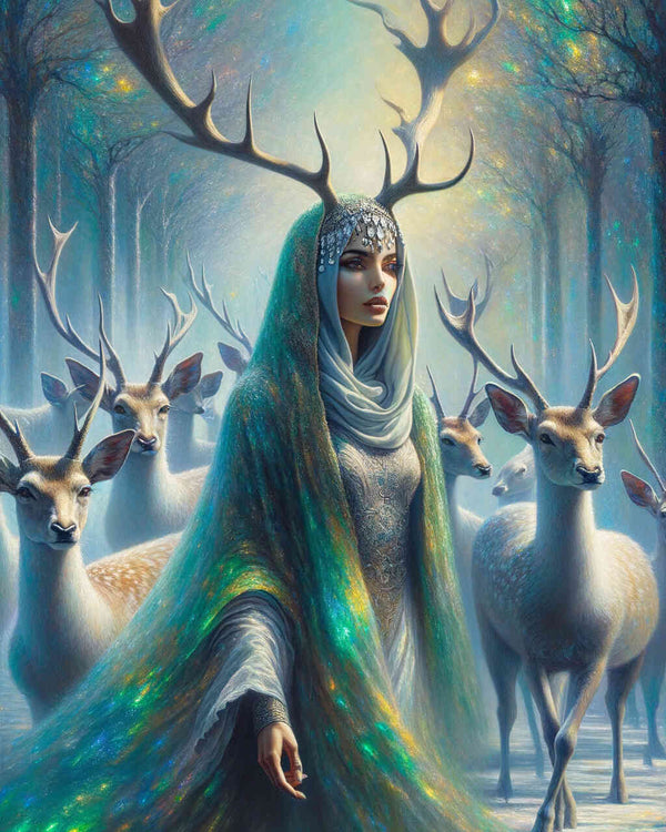 Paint by Numbers - Woman with Antlers and Deer