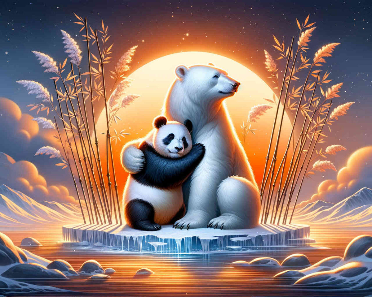 Paint by Numbers - Friends, panda and polar bear
