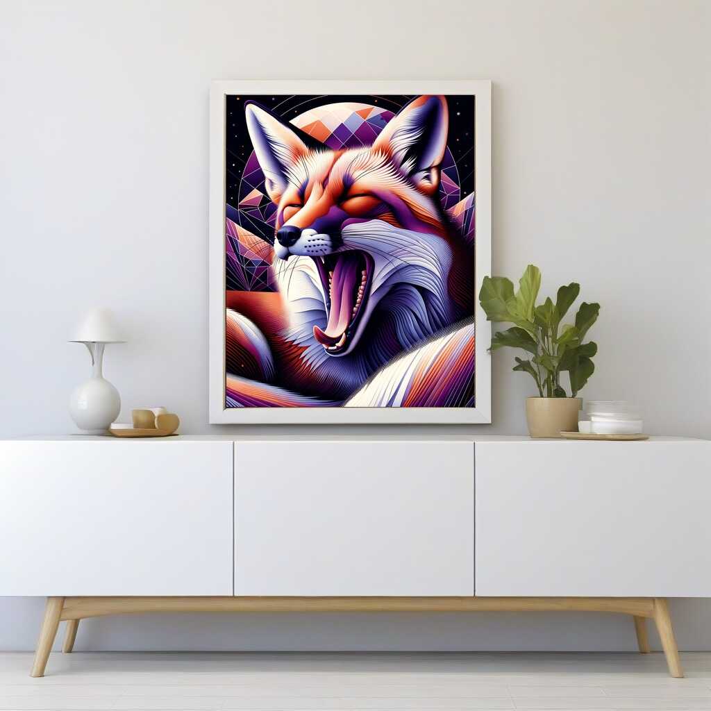 Paint by Numbers - Yawning fox