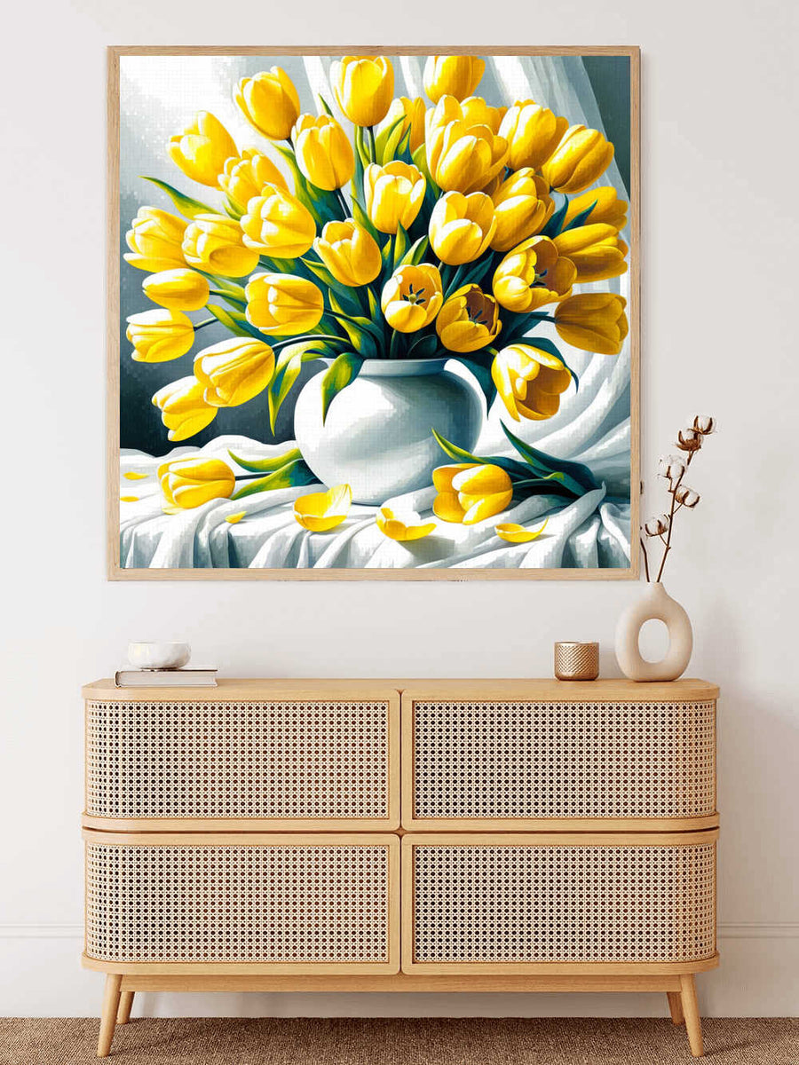 Tulips, in vase - Paint by Numbers