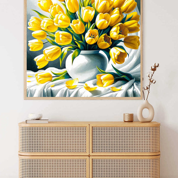 Tulips, in vase - Paint by Numbers