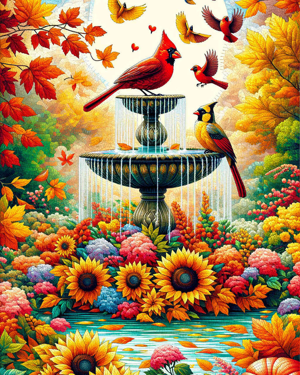 Paint by Numbers - Bird Fountain
