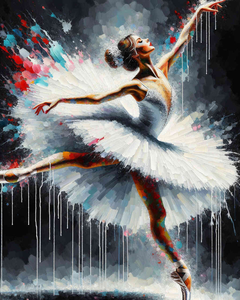 Paint by Numbers - Dancing Ballerina in White Tutu