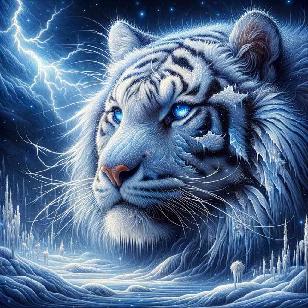 Paint by Numbers - Beautiful snow tiger