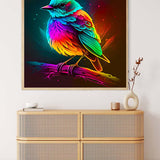AB Diamond Painting - Magic bird colorful on canvas, Paint by Numbers DIY kit with enhanced acrylic diamonds for sparkling art ✨