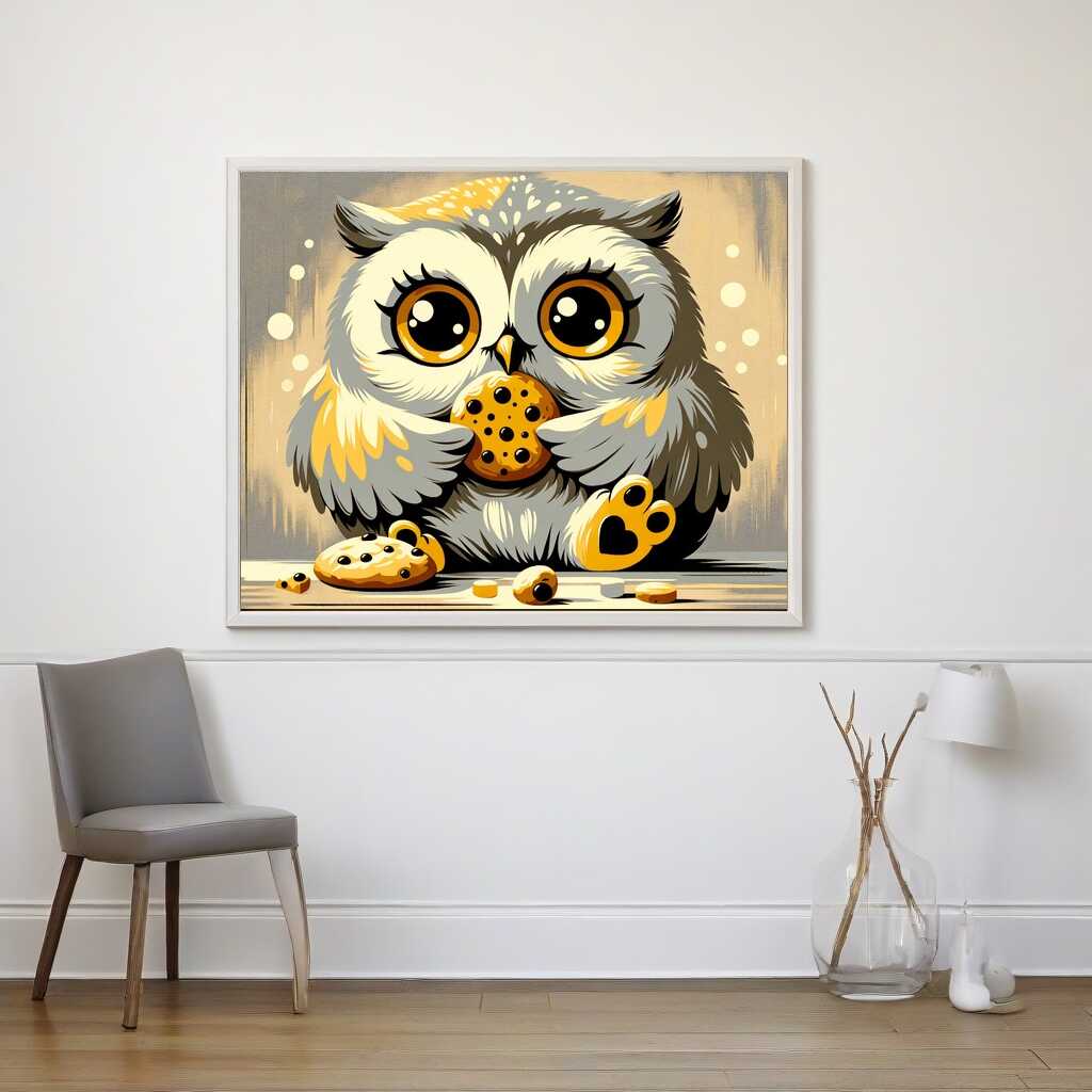 Owl eats cookie - Paint by Numbers