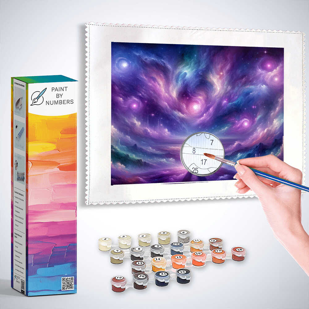 Paint by Numbers - Northern lights in purple