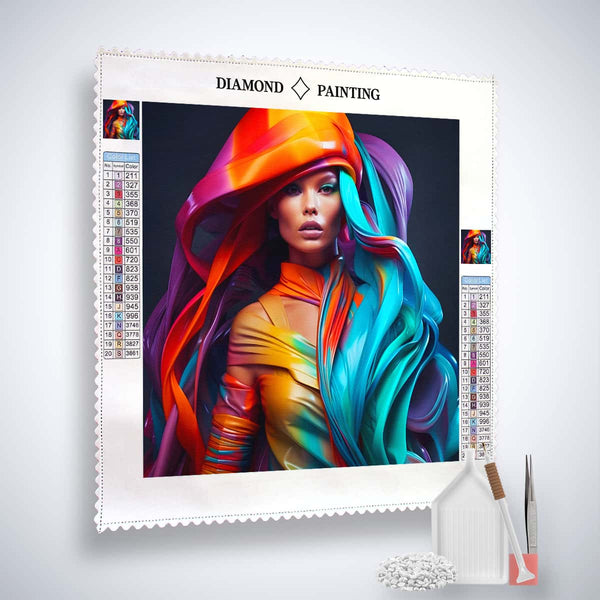 Diamond Painting - Woman Rider Kit with Colorful Artwork and Tools for Paint by Numbers Art