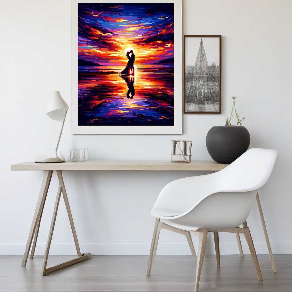 Paint by Numbers - Love Heart in the Sand Sunset