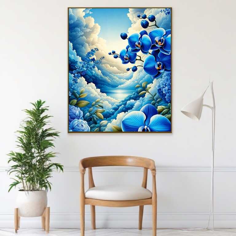 Paint by Numbers - Orchid in blue