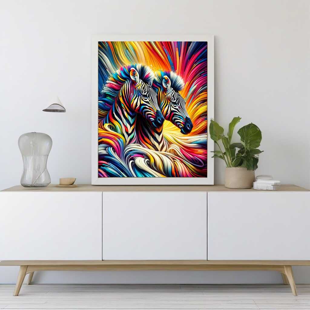 Paint by Numbers - Colorful Zebra Couple