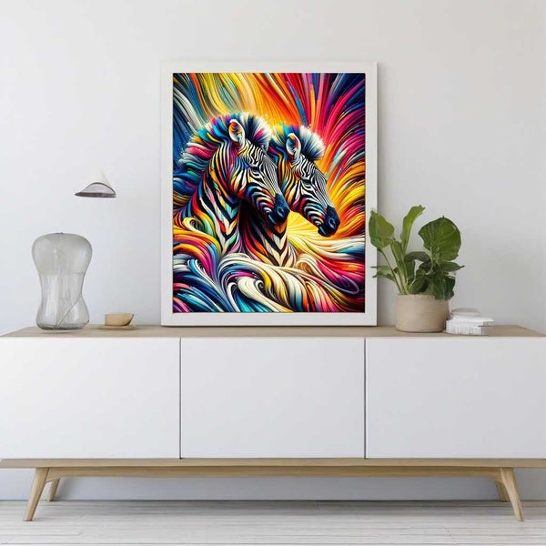 Paint by Numbers - Colorful Zebra Couple