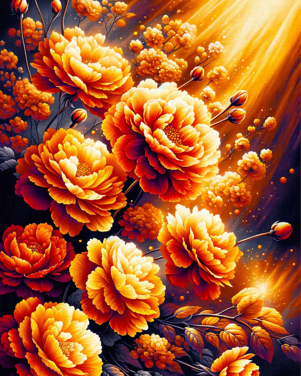 Paint by Numbers - Orange Flowers
