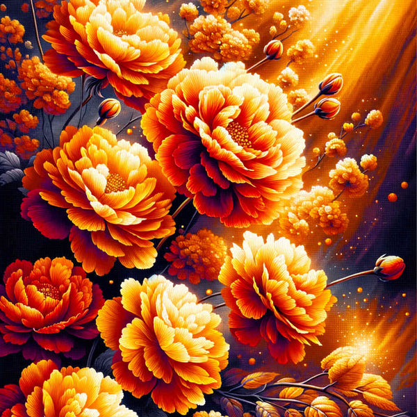 Paint by Numbers - Orange Flowers