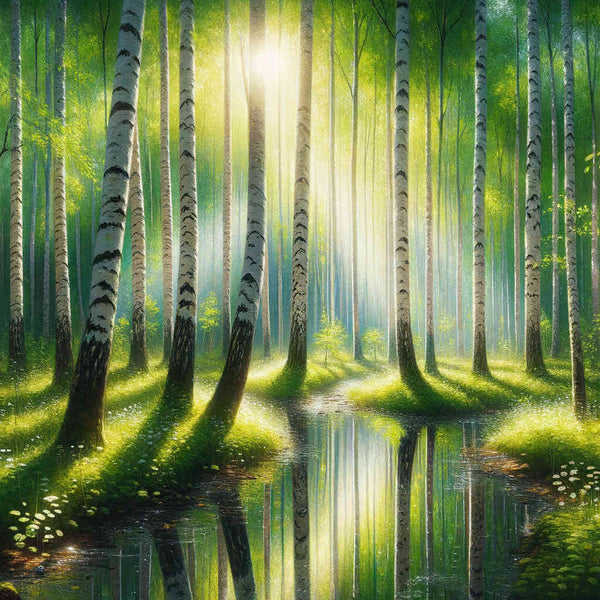 Forest, birch trees - Paint by Numbers