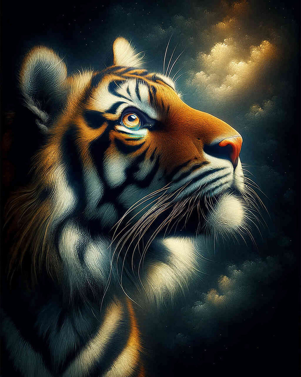 Paint by Numbers - Tiger Looks into the Sky
