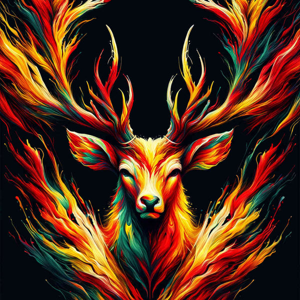 Deer with Colorful Paint - Paint by Numbers
