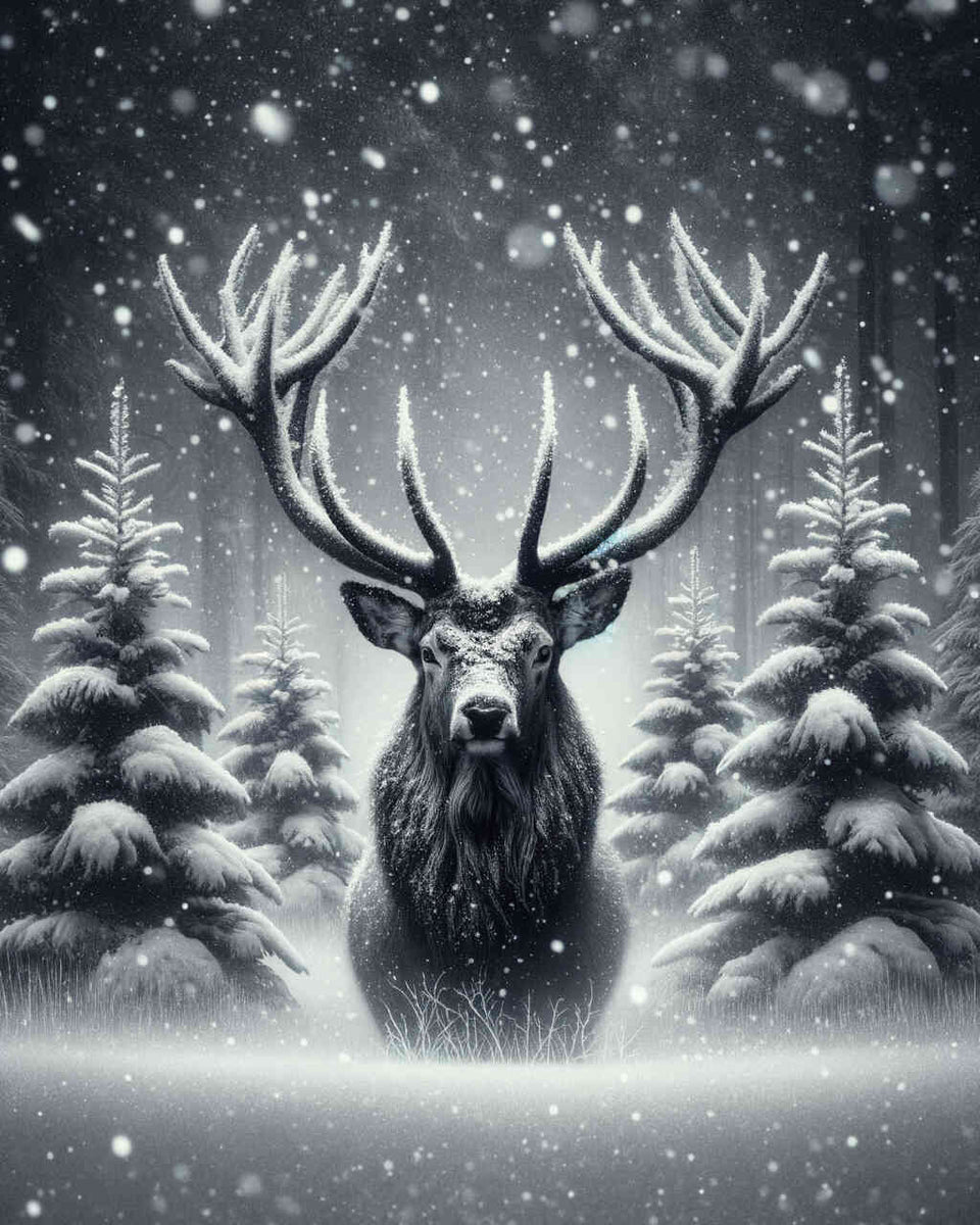 Paint by Numbers - Deer in the snow