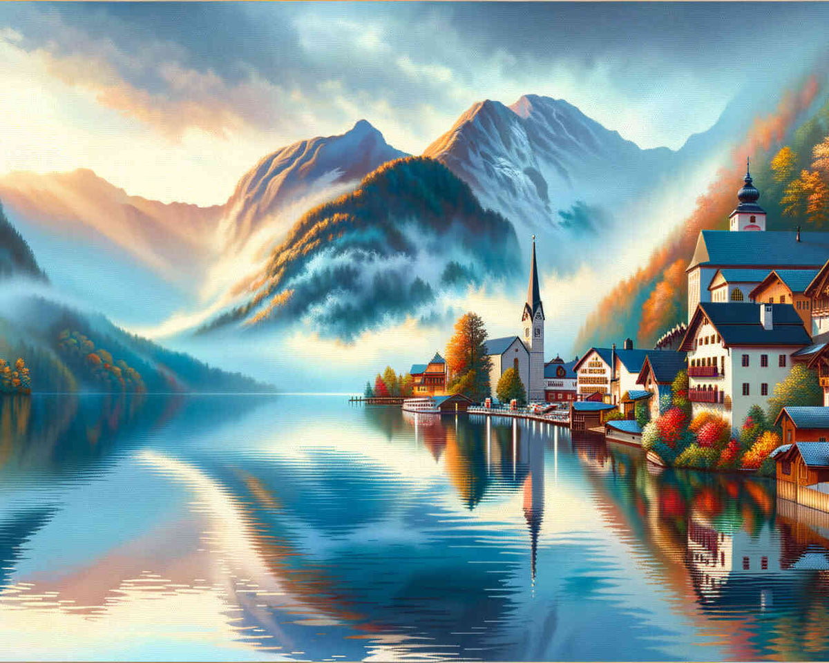 Mountains, castle - Paint by Numbers