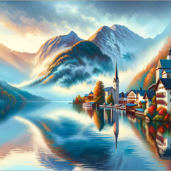 Mountains, castle - Paint by Numbers
