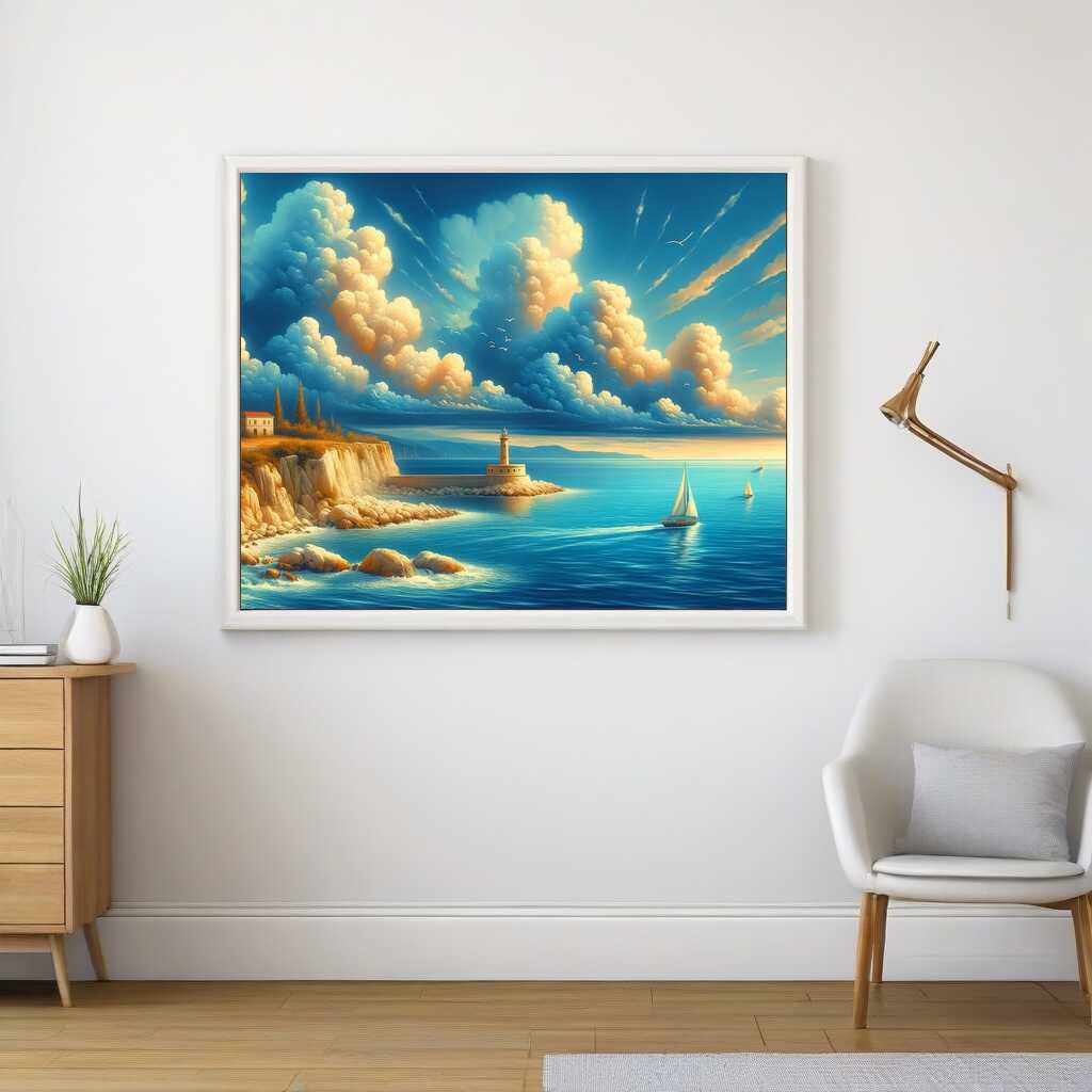 Sailboat off the coast - Paint by Numbers
