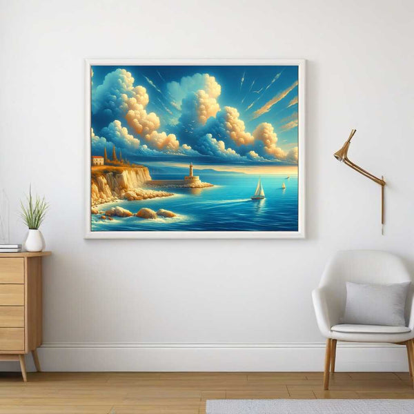 Sailboat off the coast - Paint by Numbers