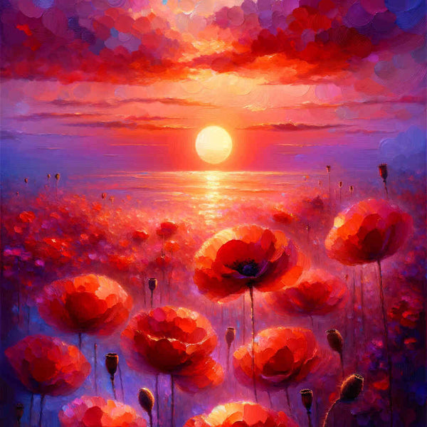Paint by Numbers - Poppy in Evening Red
