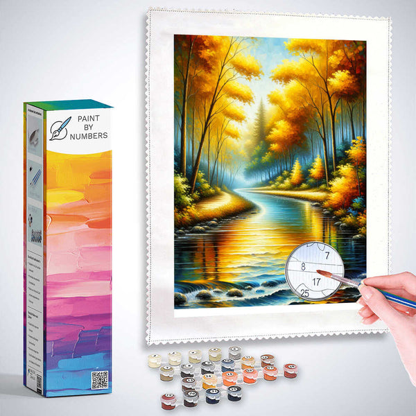 Paint by Numbers - Autumn impression, river