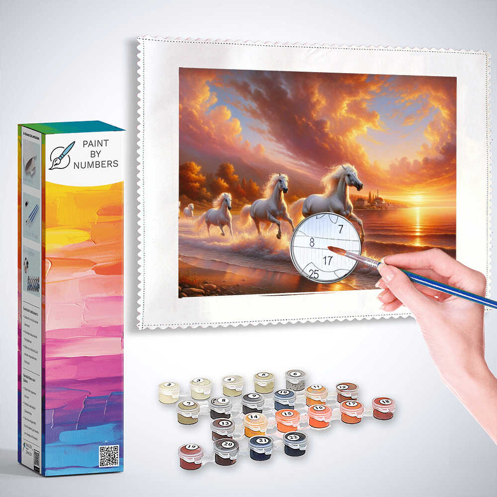 Paint by Numbers - White Horse Sunset