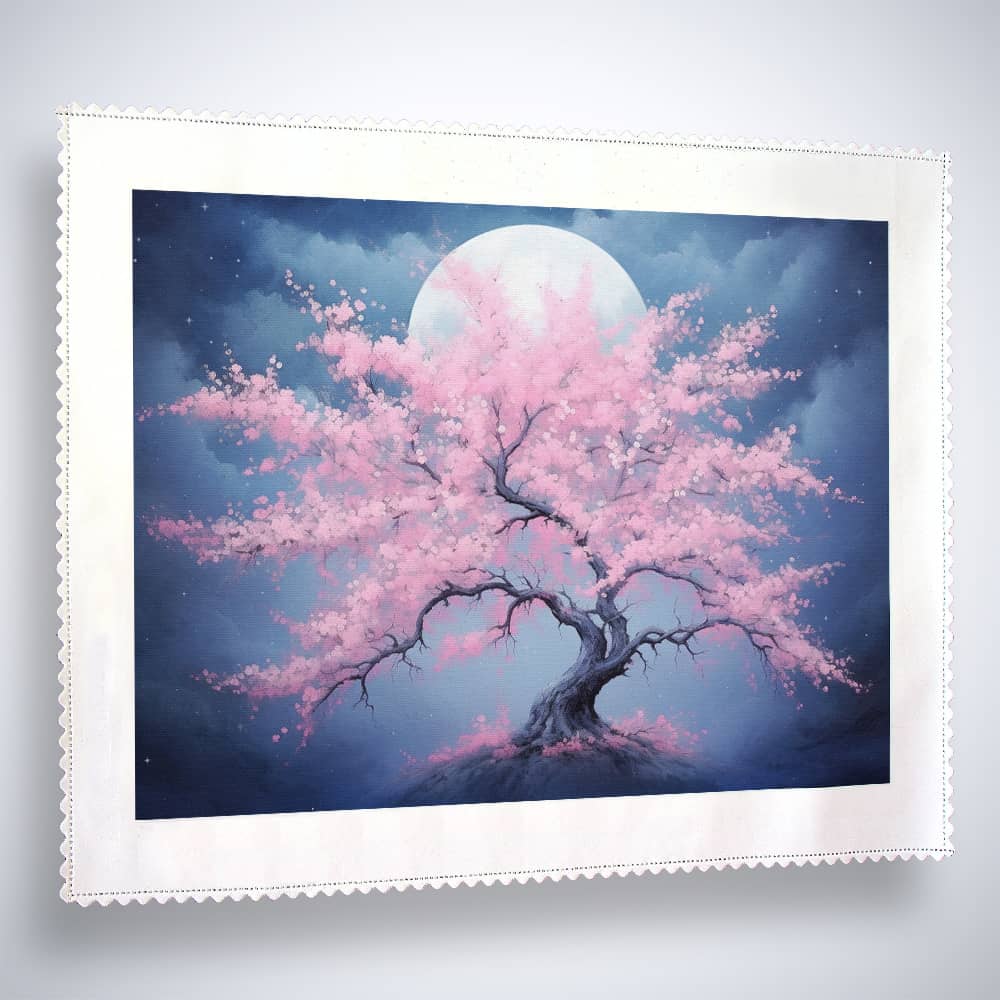Peach blossom tree at night - Paint by Numbers